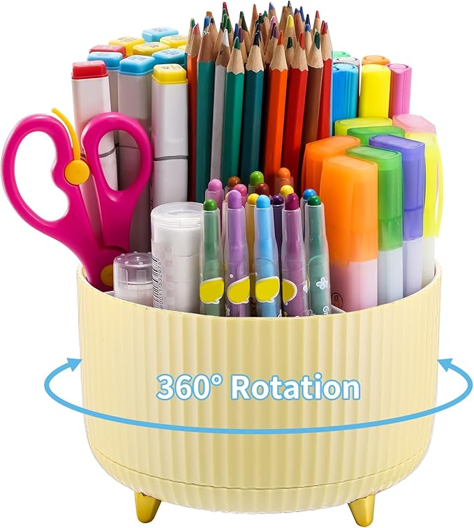 Marbrasse Desk Organizer, 360-Degree Rotating Pen Holder, Desk Organizers and by Marbrasse