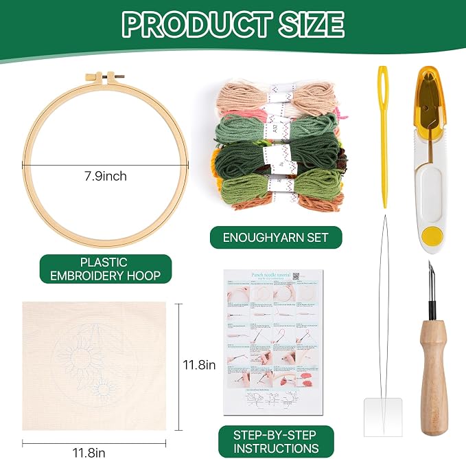 Aemygo Punch Needle Kit Adults Beginners, Needling Punching Project - Image 3