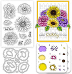 Flower Clear Stamps and Dies for Card Making Layering Coloring Stencil Set by ACRNIGHEET