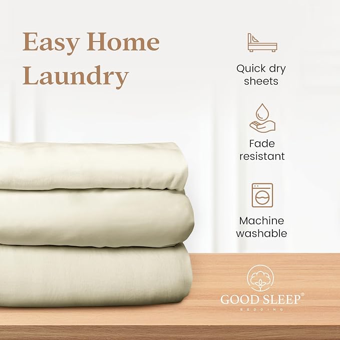 1000 Thread Count Ivory Full Fitted Sheet 16” Deep Pocket Full Fitted Sheet Only - Image 5