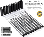 Brusarth Precision Black Micro-Pen Fineliner Ink Pens, Waterproof Archival Ink - Image 2
