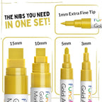 5 Acrylic Gold Paint Pen Metallic - Image 2