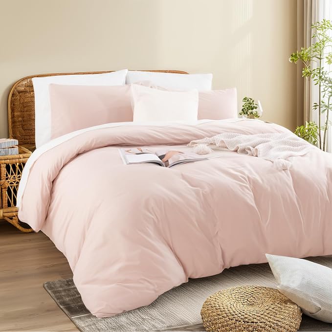 NEXHOME PRO Duvet Cover Set King Size Linen Look Textured Organic Natural 100% - Image 4