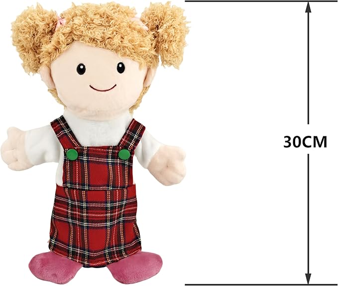 Family Hand Puppets for Kids, Includes Grandpa, Birthday Gifts - Image 2