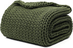 YnM Cotton Weighted Blanket, Handmade Chunky Knitted Design, Soft and Cozy by YNM