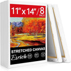 ESRICH Stretched Canvas for Painting, 8 Pack Canvases for Painting 11x14 by ESRICH