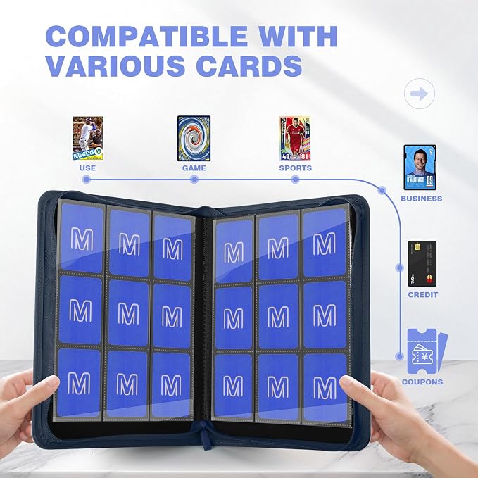 Trading Card Binder with 9 Side Loading Pocket Card Album Hold Up to 540 Cards - Image 2