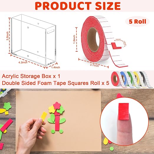 5 Roll Double Sided Foam Tape for Crafts - Image 2