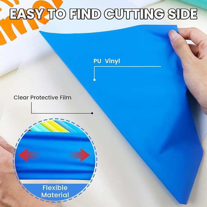 DUEUIOE Heat Transfer Vinyl 13 Pack 12"x10" PU HTV Vinyl Easy to Cut Iron on - Image 5