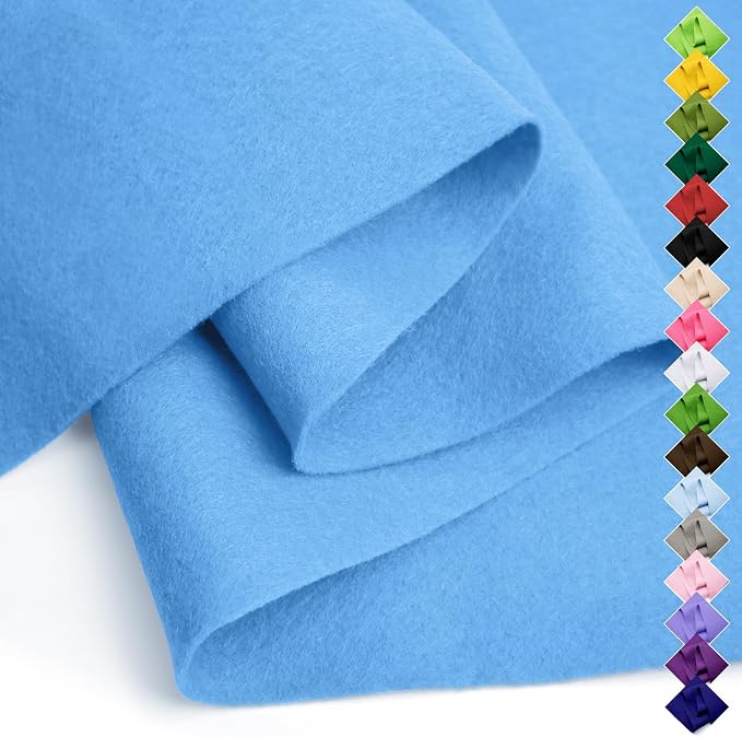 Soft Felt Fabric Sheet 18" x 36", 1.6mm Acrylic Craft Felt, Sky Blue | Soft by AblemeDeco