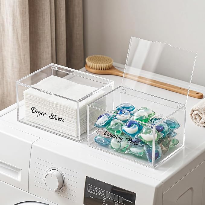Acrylic Dryer Sheet Holder Dispenser Container, Bonus Black Labels Included | - Image 6
