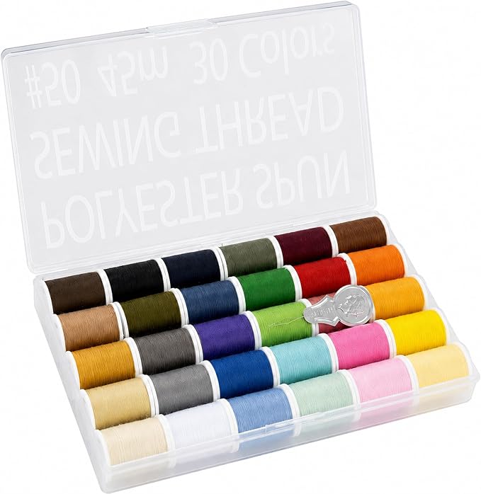 LEONIS Japan 30-Color Handy Polyester Sewing Thread Set, 45m / 50 yds Each by LEONIS