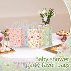 Gaillty 24 Pcs Floral Paper Gift Bags Flower Butterfly Goodie Bags - Image 4