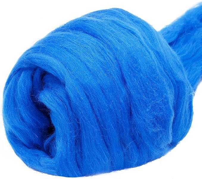 3.53oz Wool Roving, Wool Felting Supplies, Pure Wool, Chunky Yarn, Spinning by Jupean