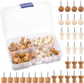 IMZAY 60 Pcs Wooden Push Pins 2 Colors Thumb Tacks, Decorative Push Pins | by Imzay