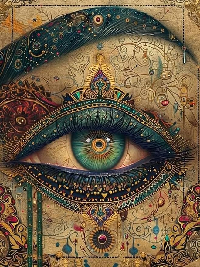 RYMILIE Vintage Eyes Diamond Art Painting Kits, 5D Diamond Painting Dots Art by RYMILIE