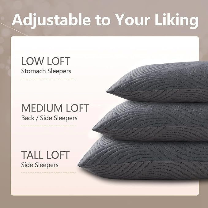 King Size Pillows Set of 2 Cooling Memory Foam Pillows - Image 5