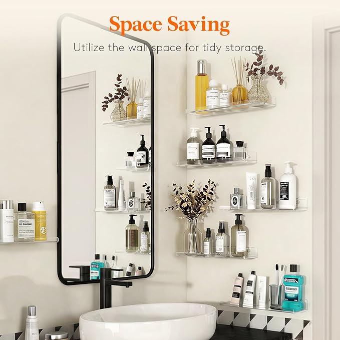 Lifewit Floating Shelves for Wall, Acrylic Display Shelf Wall Mounted for Figure - Image 6