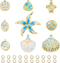 UMAOKANG 9pcs Blue Enamel Ocean Collection Charms by UMAOKANG