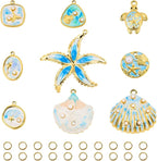 UMAOKANG 9pcs Blue Enamel Ocean Collection Charms by UMAOKANG