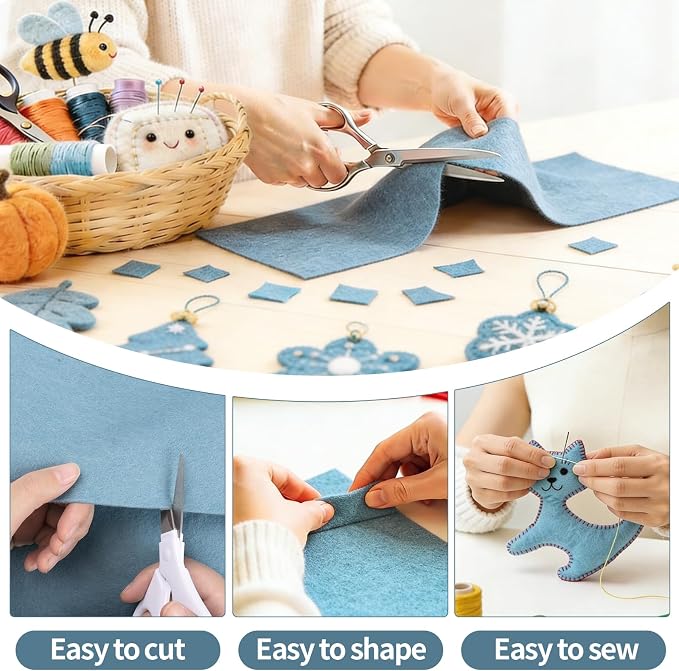 Dusty Blue Fabric Sheet 36" X 36", 1.4mm Thick Large Soft Durable Flexible - Image 4