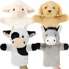 4 PCS 11'' Farm Animal Hand Puppet Set Soft Realistic Plush Puppets Toys Sheep by Okegztoa