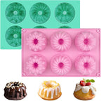 HUAKENER 2 Pcs Mini Fluted Cake Pan, 6-Cavity Fluted Tube Cake Pan, Non-stick by HUAKENER