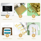 Gold HTV Iron on Vinyl Rolls, Silhouette or Heat Press Machine - Image 3