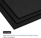 MECCANIXITY EVA Foam Sheets Black 9.8 Inch x 9.8 Inch 5mm Thick Crafts Foam - Image 4