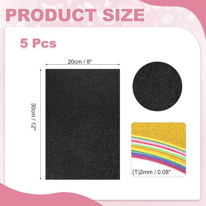 MECCANIXITY 5 Sheets Black Shiny Foam Sheets - Image 2