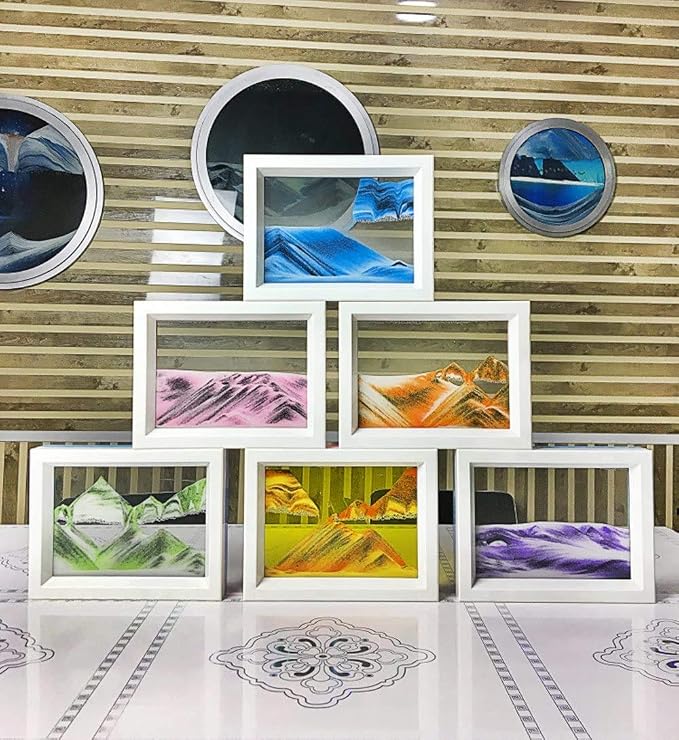 Moving Sand Art Liquid Motion Bubbler Flowing Sand Art Picture Desktop Sensory - Image 5