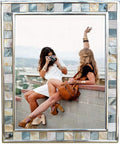 Mother of Pearl Picture Frame 8x10, Wall or Tabletop, Mosaic Family Glass Photo by GIFTME5