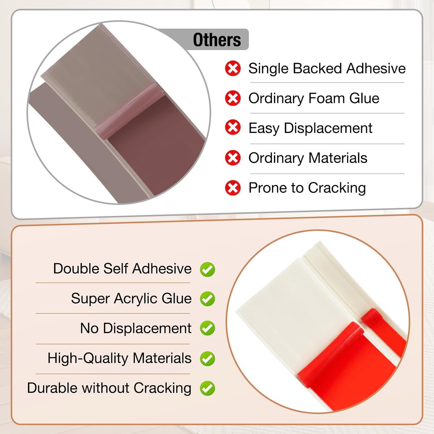 Floor Transition Strip Self Adhesive Vinyl Door Threshold for Doorways Carpet Edging Trim Overlap Edge Reducer for Laminate Floor, Carpet, Tile (Beige Wood Grain, 1/5" to 2/5", 10Ft)