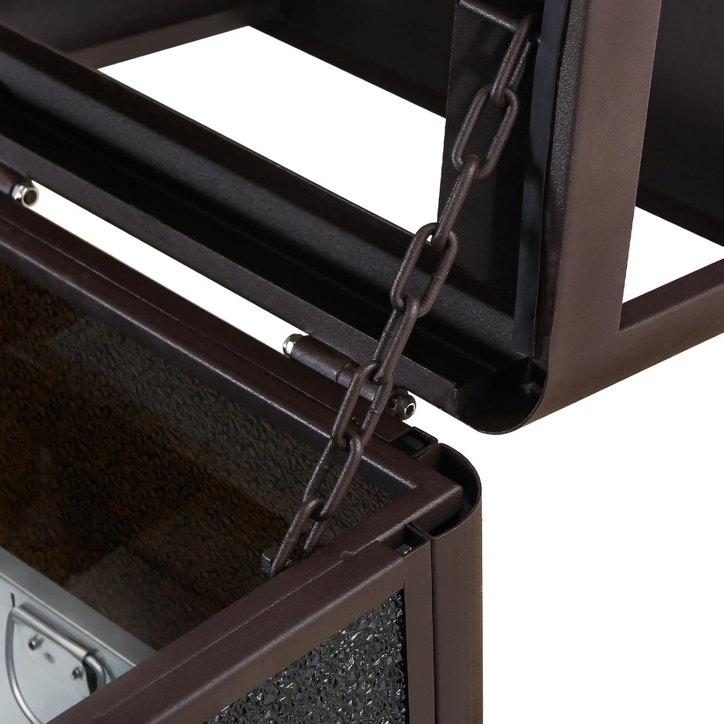 Square Waste Container with Dome Lid | Commercial Outdoor Garbage and Trash Container,Coffee 15 Gallon