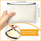 Reginary 80 Pack Canvas Zipper Makeup Bags Bulk Pencil Pouches Blank DIY Craft - Image 2