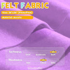 Pastel Lavender 36" X 36" Felt Fabric Sheet - Image 2