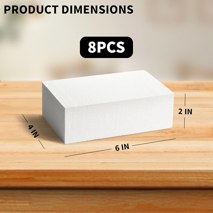8 Pcs Craft Foam Blocks, Floral Arrangements, Packing and DIY Crafts - Image 2