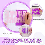 Tintnut Warm Purple Puff Heat Transfer Vinyl Roll, easy cut & weed, stretch - Image 3