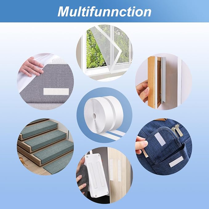 2''×27Ft White Heavy Duty Hook And Loop Tape Adhesive, No Punching Picture Wall - Image 2