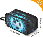 Custom 3d Soccer Football Blue Pencil Case Box Boys Girls Personalized Name - Image 7