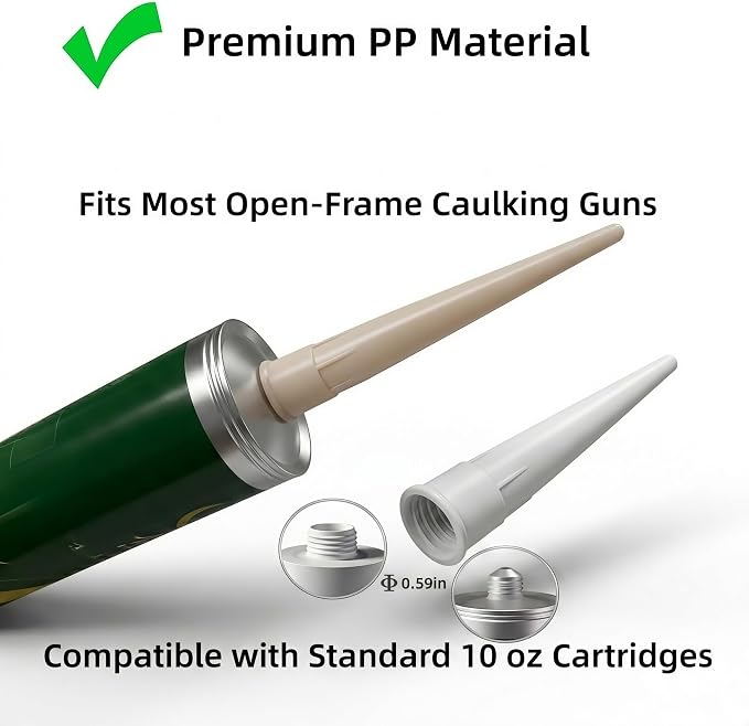 20-Pack PE Caulking Gun Nozzles - Image 2