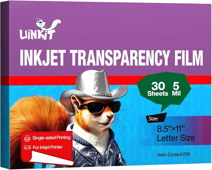 Uinkit 30 Sheets Pintable Transparency Film Acetate Clear Sheets by UinkitHandicraftsandConservationSpecialist