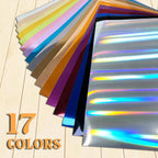 Sheet Metallic Foil Heat Transfer Vinyl Bundle – 12"x10"-17 Chrome HTV Pack in - Image 4