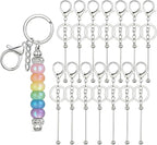 14 Pcs DIY Beadable Keychains Bars Bulk Blank Beaded Metal Keychain by Unknown