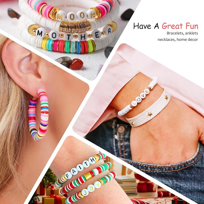 Redtwo 46000 Pcs 192 Colors Clay Beads Friendship Bracelet Making Kit | 9 Boxes - Image 8
