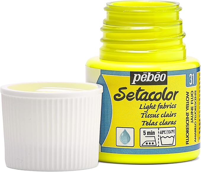 Pebeo Setacolor Light Fabrics Paint 45-Milliliter Bottle, Fluorescent Yellow - Image 3