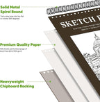 Soucolor 11"x14" Large Sketchbook, 100 Sheets Thick Acid Free Sketch Pad | - Image 2