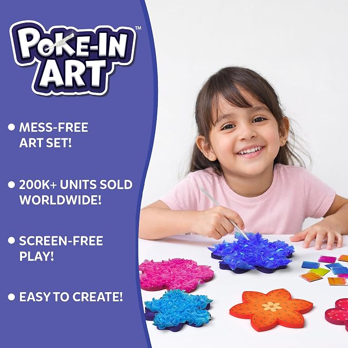 Skillmatics Poke-in Art – Flower Bouquet, Mess-Free Wood Craft Kit | Colorful - Image 2