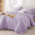 MUXHOMO 5 Pieces Twin XL Comforter Set, Seersucker Bed in a Bag Twin XL Size by MUXHOMO