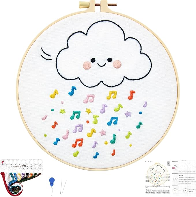 Crafmanoe Cute Embroidery Kits for Beginners Adults, Hand Embroidery Starter by Unknown